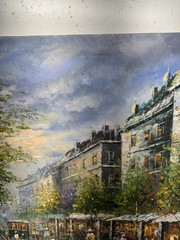Original Oil Painting French Street Scene Signed W. Matthews