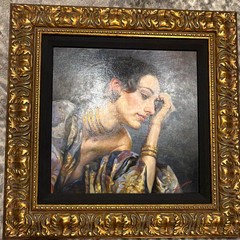 Framed Portrait Print of Woman on Paper, Portrait Orientation, Single Piece