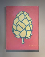 “Comet” Original Acrylic Painting hops on Canvas Pop Art 16”x 12”