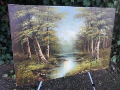 PHILLIP CANTRELL Original 1970 MODERN LANDSCAPE PLEIN AIR VINTAGE OIL ON CANVAS