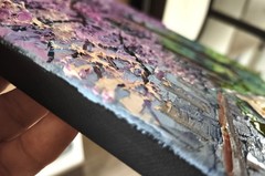 Original Oil Painting Cherry Blossoms Trees on stretched canvas 30X25cm Signed