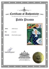 Pablo Picasso COA Art Painting Original Drawing Vintage Signed