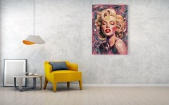 Single piece! motif Marilyn Monroe 100×140 cm XXL canvas pictures airbrush pop art