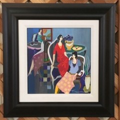 Itzchak Tarkay / Silence Is Bliss / Serigraph in color on canvas