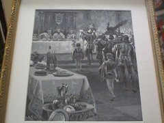 ANTIQUE PAINTING PORTRAIT KINGS FEAST ROYALTY ILLUSTRATION LISTED FREDERICKS