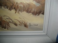 1950″New England Winter“ original Oil , John Cuthbert Hare American 1908-1978