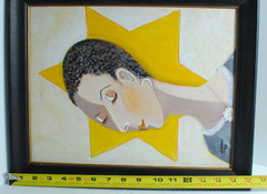 Picasso Style Cubism Acrylic Original Art „Star is Born Framed by Leean Swanson