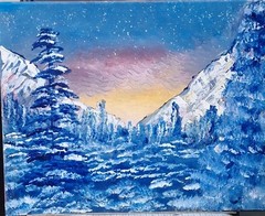 Winter Sunrise, Acrylic Painting – 16×20 Hand Painted Artwork on Canvas