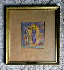 Stella Bloch Isadora Duncan Pastel Early 1900s SB Monogram Frame- RARE 16 x 14.5