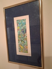 Original Miniature Oil Abstract Painting 2×6 Signed Aury Mena Puerto Rico