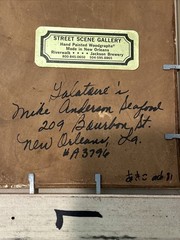 Vtg FramedHand Painted 3D Woodgraph Bourbon St New Orleans By Dore Skidmore 1991