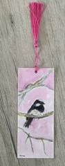 Bookmark/Page Marker laminated artwork Blue Fairy Wren bird With Tassel By Kenna
