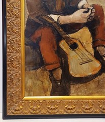 1960’s HJ (BER) MENGELS DUTCH CUBIST Sd ORIG FAMILY ELDER w/ GUITAR O/C FRAMED!