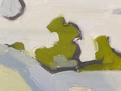 Afternoon Semi Abstract Scene Landscape Original Oil Painting 8×8 Aldo Cherres