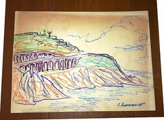 JUAN SORIANO 12″ x 9.5” COLOR CRAYON ON THICK PAPER DRAWING