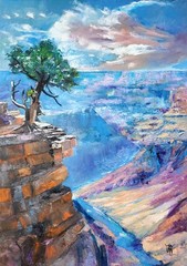 NO IMPORT FEE Yary Dluhos Grand Canyon Landscape Nature Original Oil Painting