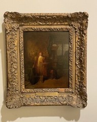 Early Hendricus Johannes Scheeres Oil Painting titled „Rembrandt in his Studios“