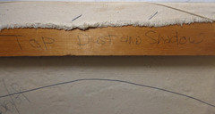 PADA, 1986 ‚DUST & SHADOW‘ VINT SIGNED PAINTED/BEADED ABSTRACT COLLAGE on CANVAS