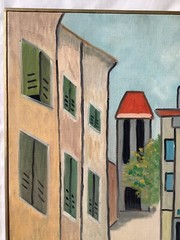 PERICO SIGNED – French Oil Canvas Painting – Village Street