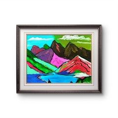 Original art 12 X 16 CANVAS Colorful Mountain Modern Art Acrylic Painting