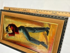 EDITH MONTLACK ORIGINAL SIGNED OIL PAINTING MALE FLAMENCO DANCER 29 x 17