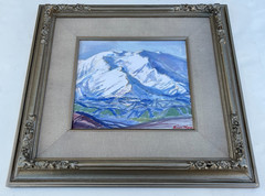 Korean Master KIM WON(1912-) Original Gouache Painting Snowy Mountains Landscape