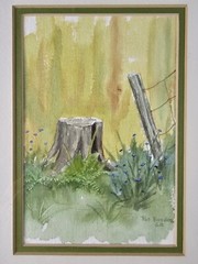 Vintage Original Signed Patricia Bardes Watercolor Painting 13.75×10.75 Framed