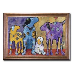 Bronze Framed Cast of Characters by Foster Canvas Artwork (16 in x 22 in Framed)