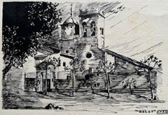 OSCAR SPANISH INK „SPANISH HACIENDA NEAR TOLEDO SPAIN“ C 1990