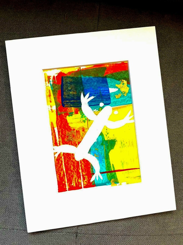 Puerto Rico. Coquí Taino. Original abstract acrylic painting by M. Ortiz