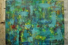 Mark Little Original Giant Canvas Painting 84”X62” (7 Foot) Abstract Modern XL