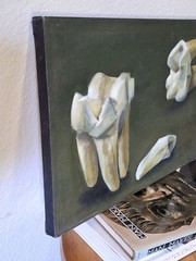 Original Painting Still Life Human Teeth Oddity Strange Unique