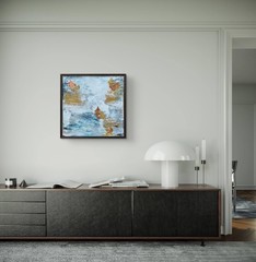 MER ORIGINAL CONTEMPORARY ABSTRACT ART MIXED MEDIA CANVAS ART 12X12 VOL1 #4
