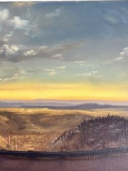 Original Oil Painting Sunset Art Sky Clouds Landscape Colorado Mountains Mikah