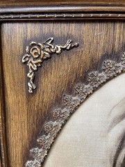 Haunted Acrylic Painting on Canvas Sad Woman Ornate Wood Frame