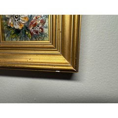 Vintage Enamel on Copper Signed Rene “R.” Bonhomme Gilded Framed Painting 4.5×5