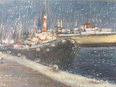 Original Oil Painting „Incoming 1979″, Signed by Artist, Framed 13 1/2″ x 9 1/2“