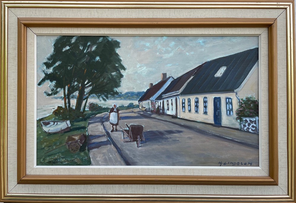 Unknown Painter Village at The Baltic Sea Coast Fischerfrau With Holzkarre