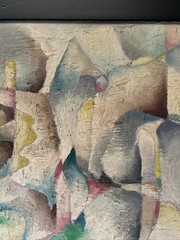 MID CENTURY PAINTING CUBIST CUBISM ABSTRACT EXPRESSIONISM EXHIBITED SURF MCGHEE