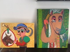 Luis Abreux (Cuban/American, b. 1971) Acrylic Painting Bullfighter & Bull Listed