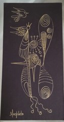 Drawing of MASPLATA – 4 7/8 × 9 3/8 Gold ink
