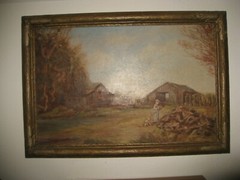 Landscape Carriage House Signed San Diego Listed Artist Violet Beck O/C 1938