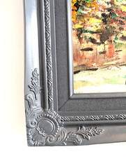 Vintage Original Oil Painting European Coast Village Signed by K. Woods