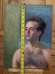 Vintage Academic Portrait Acrylic Board Male Man 12 x 16 Peter Feldman Gay Int