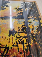 Original Framed Surreal Abstract Landscape Sunset Sunrise Painting 22×18 In