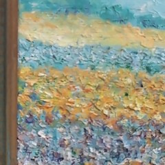 Vintage Painting On Board Flower Meadow Signed And Dated