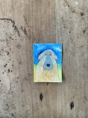ACEO By Kenna Watercolour Painting Dog Sheep Dog 2.5” X 3.5” Signed Original ATC