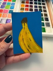 ACEO Original Mini Painting/ Bold Banana ACEO