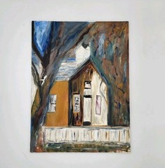 Doris Ingrid Engebretson Original Oil Painting Signed 2007 Expressionist House