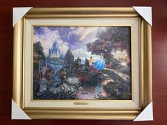 Thomas Kinkade Cinderella Wishes Upon a Dream Canvas 16×12 Framed 21×17